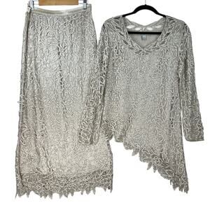 Soulmates Skirt Set Size Small Mother Of The Bride Wedding 100% Silk Beaded